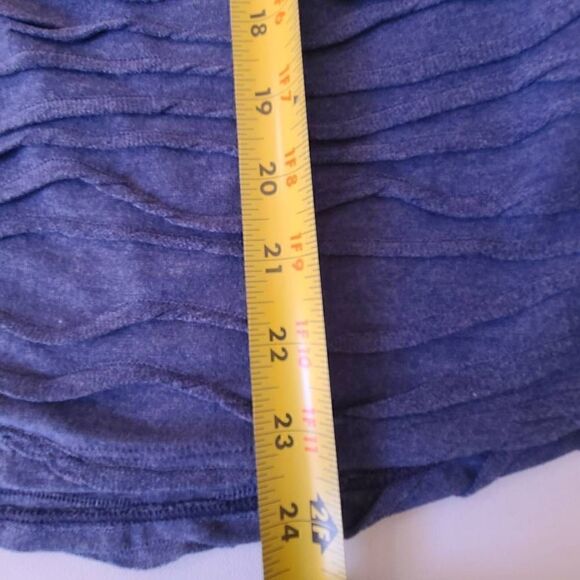 Chicos Womens Tops Quarter Sleeve Blouse V Neckline Relaxed Textured Blue Sz 0 - Picture 8 of 10